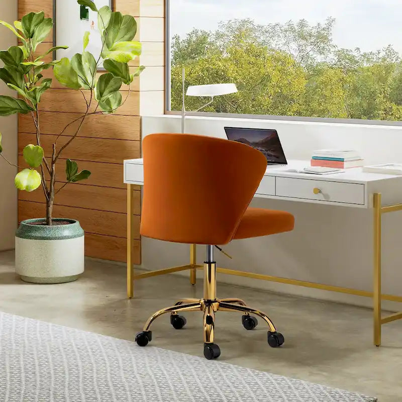 Sedia da ufficio senza braccioli Wingback in velluto multicolore, 1 persona