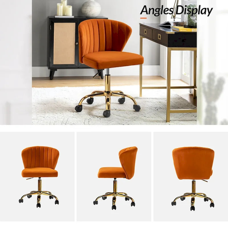 Sedia da ufficio senza braccioli Wingback in velluto multicolore, 1 persona