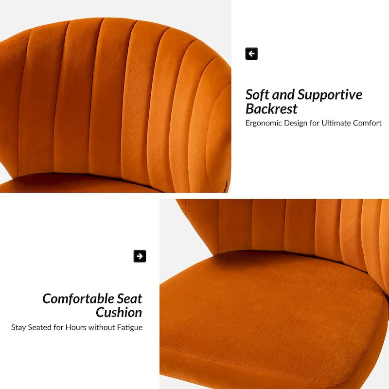 Sedia da ufficio senza braccioli Wingback in velluto multicolore, 1 persona