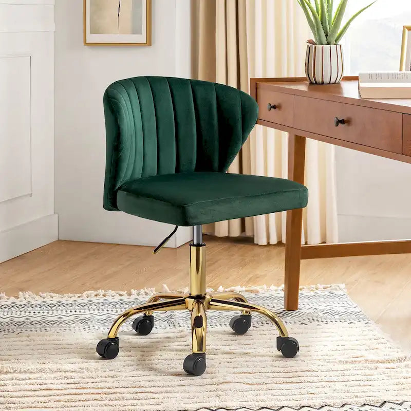 Sedia da ufficio senza braccioli Wingback in velluto multicolore, 1 persona
