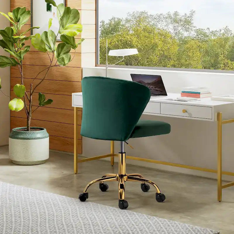Sedia da ufficio senza braccioli Wingback in velluto multicolore, 1 persona