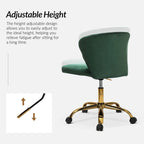 Sedia da ufficio senza braccioli Wingback in velluto multicolore, 1 persona