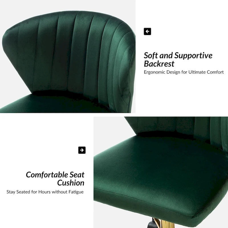 Sedia da ufficio senza braccioli Wingback in velluto multicolore, 1 persona