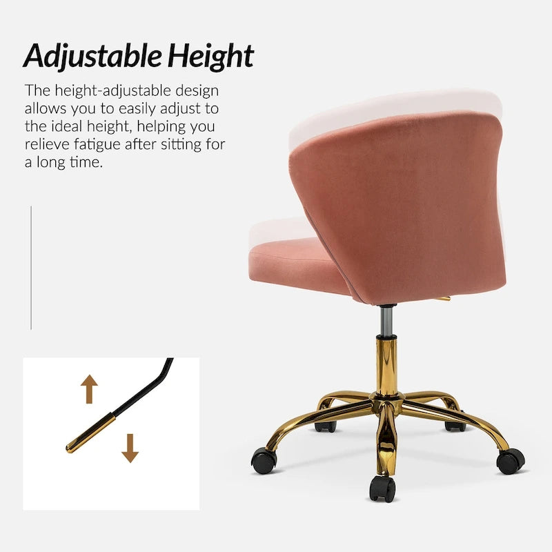 Sedia da ufficio senza braccioli Wingback in velluto multicolore, 1 persona