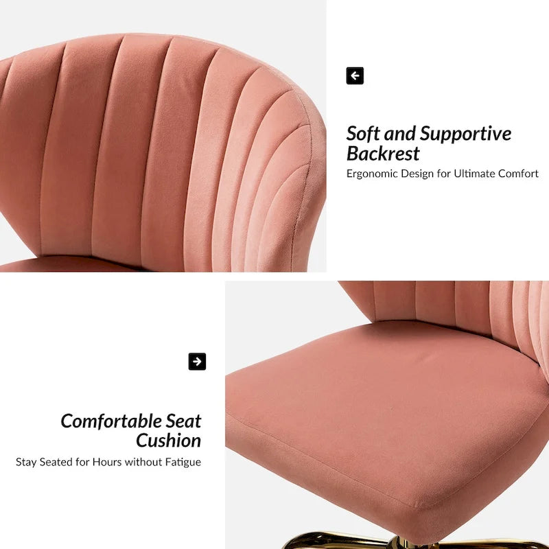 Sedia da ufficio senza braccioli Wingback in velluto multicolore, 1 persona