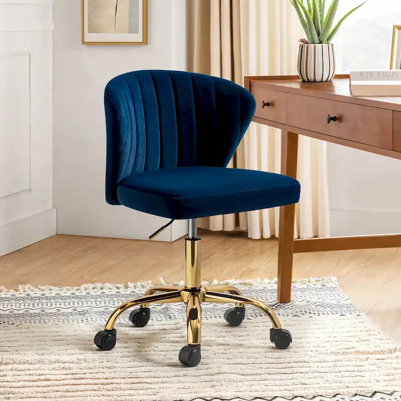 Sedia da ufficio senza braccioli Wingback in velluto multicolore, 1 persona