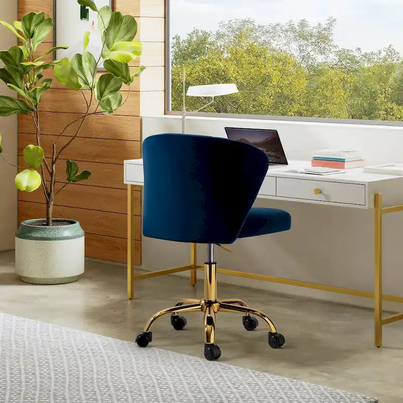 Sedia da ufficio senza braccioli Wingback in velluto multicolore, 1 persona