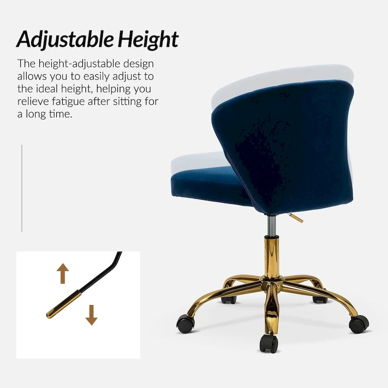 Sedia da ufficio senza braccioli Wingback in velluto multicolore, 1 persona