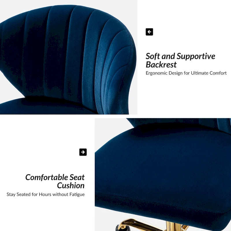 Sedia da ufficio senza braccioli Wingback in velluto multicolore, 1 persona