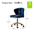 Sedia da ufficio senza braccioli Wingback in velluto multicolore, 1 persona