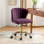Sedia da ufficio senza braccioli Wingback in velluto multicolore, 1 persona