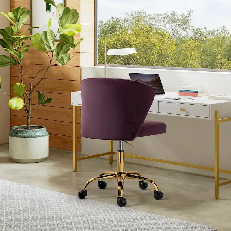 Sedia da ufficio senza braccioli Wingback in velluto multicolore, 1 persona