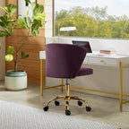 Sedia da ufficio senza braccioli Wingback in velluto multicolore, 1 persona