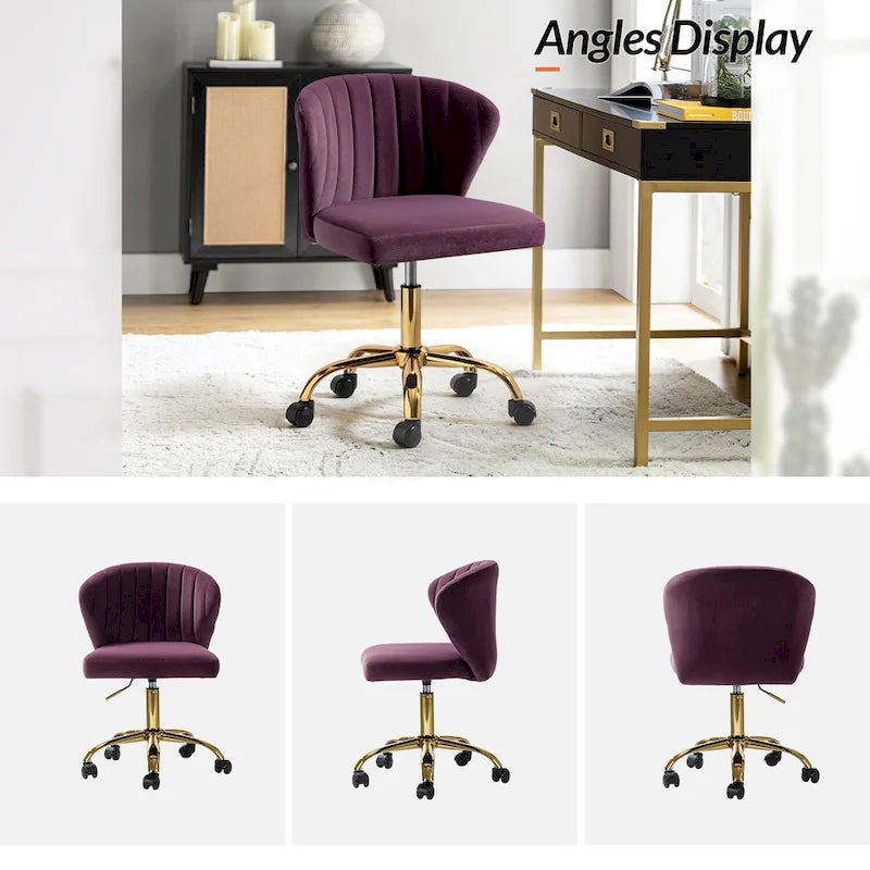 Sedia da ufficio senza braccioli Wingback in velluto multicolore, 1 persona