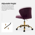 Sedia da ufficio senza braccioli Wingback in velluto multicolore, 1 persona