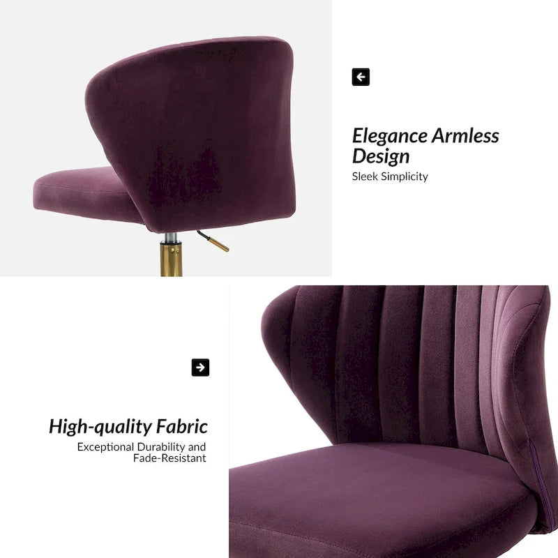 Sedia da ufficio senza braccioli Wingback in velluto multicolore, 1 persona
