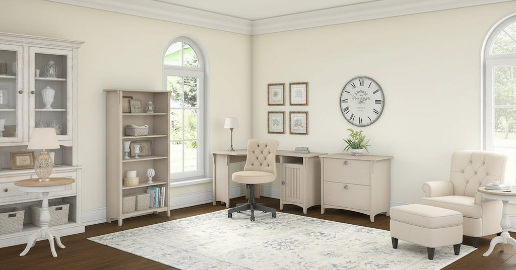 Salinas 55W Corner Desk with Lateral File Cabinet and 5 Shelf Bookcase