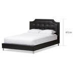 Letto a piattaforma in similpelle nera con testiera trapuntata – Piazza e mezzo / Matrimoniale / King, per 1–2 persone