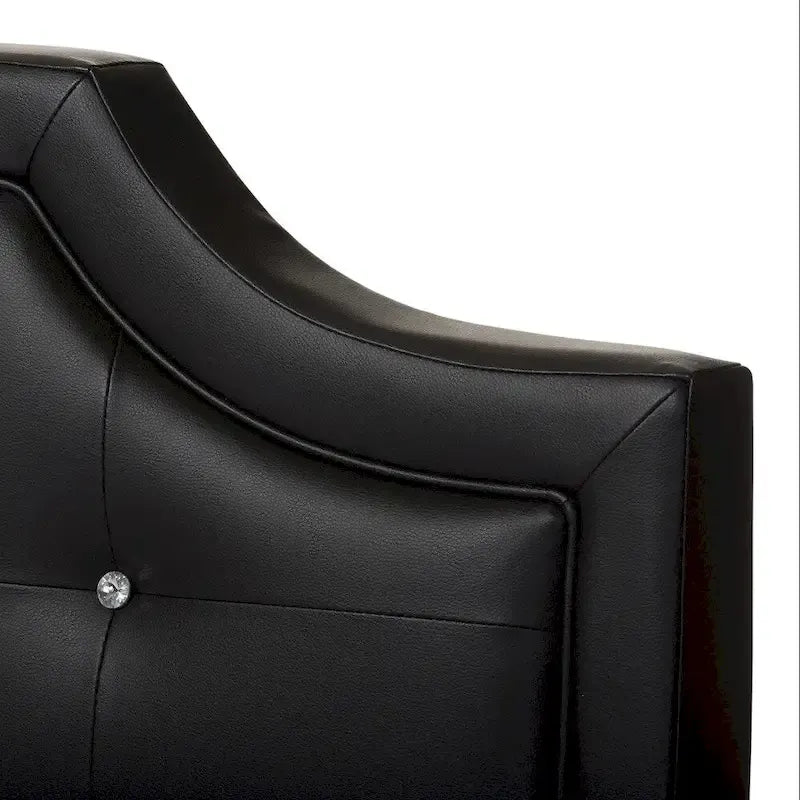 Letto a piattaforma in similpelle nera con testiera trapuntata – Piazza e mezzo / Matrimoniale / King, per 1–2 persone