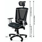 Sedia da Ufficio Girevole Ergonomica Marrone con Schienale Alto e Poggiatesta e Braccioli Regolabili, 1 Persona, Altezza Massima 132 cm