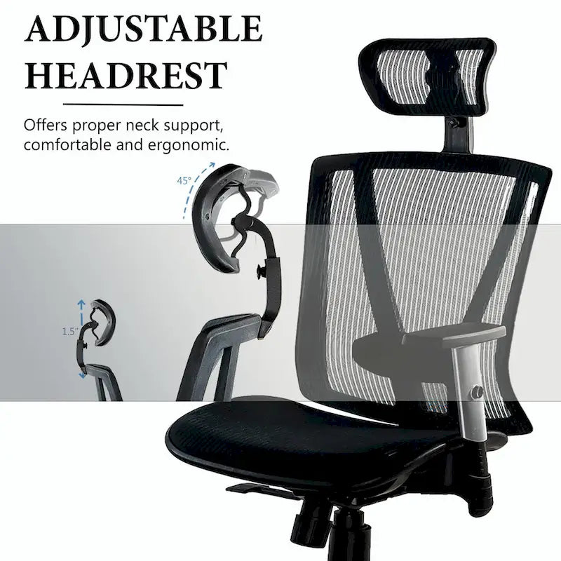 Sedia da Ufficio Girevole Ergonomica Marrone con Schienale Alto e Poggiatesta e Braccioli Regolabili, 1 Persona, Altezza Massima 132 cm