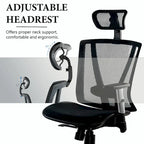 Sedia da Ufficio Girevole Ergonomica Marrone con Schienale Alto e Poggiatesta e Braccioli Regolabili, 1 Persona, Altezza Massima 132 cm