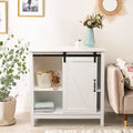 Farmhouse White MDF Wood Bathroom Storage Cabinet