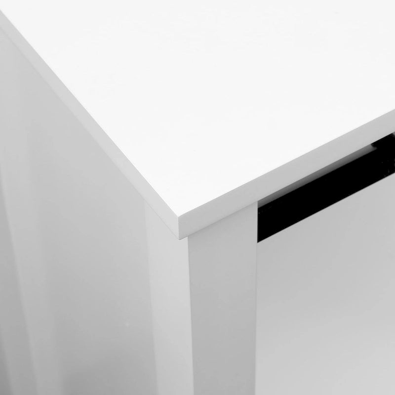Mobile contenitore da bagno autoportante in stile rustico bianco con anta scorrevole a fienile