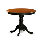 Tavolo da pranzo rotondo con piedistallo, colore nero e ciliegio/cappuccino, per 2-4 persone, 91x91 cm