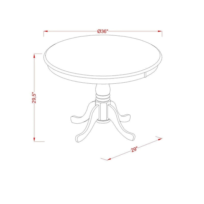 Tavolo da pranzo rotondo con piedistallo, colore nero e ciliegio/cappuccino, per 2-4 persone, 91x91 cm