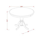 Tavolo da pranzo rotondo con piedistallo, colore nero e ciliegio/cappuccino, per 2-4 persone, 91x91 cm