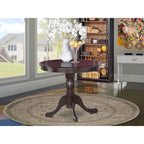 Tavolo da pranzo rotondo con piedistallo, colore nero e ciliegio/cappuccino, per 2-4 persone, 91x91 cm