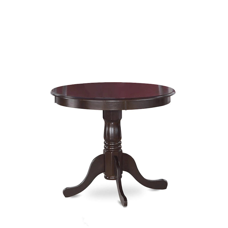 Tavolo da pranzo rotondo con piedistallo, colore nero e ciliegio/cappuccino, per 2-4 persone, 91x91 cm