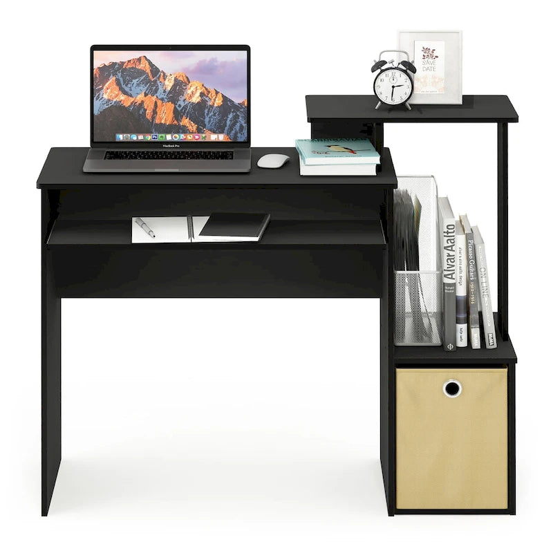 Scrivania da ufficio con contenitore – Nero / Noce scuro / Grigio / Bianco / Rovere / Pino ambrato