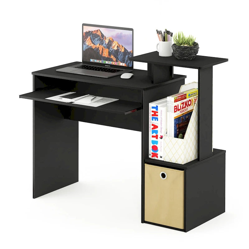 Scrivania da ufficio con contenitore – Nero / Noce scuro / Grigio / Bianco / Rovere / Pino ambrato