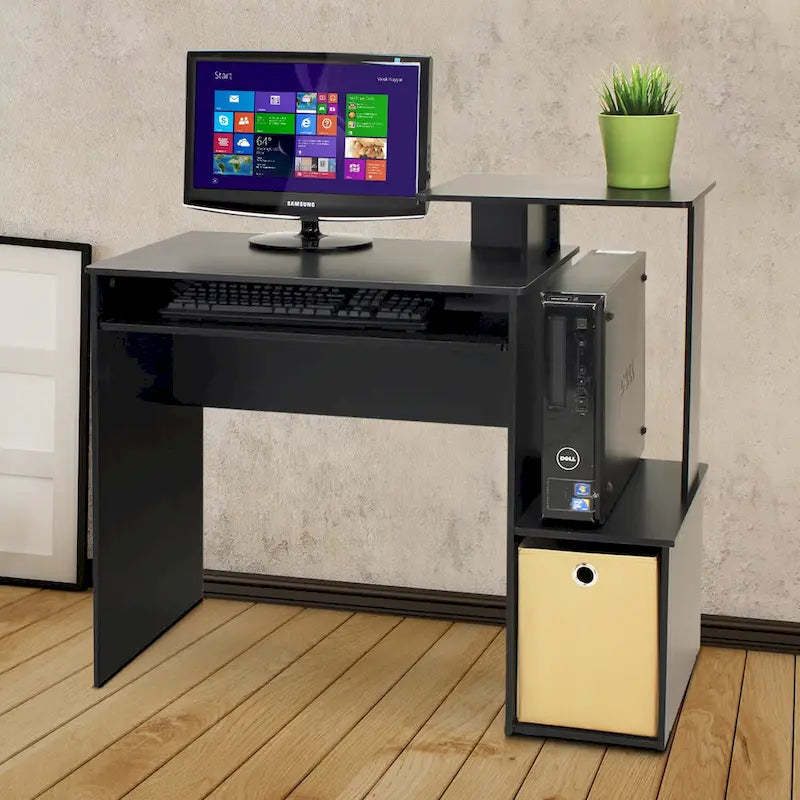Scrivania da ufficio con contenitore – Nero / Noce scuro / Grigio / Bianco / Rovere / Pino ambrato