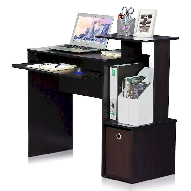 Scrivania da ufficio con contenitore – Nero / Noce scuro / Grigio / Bianco / Rovere / Pino ambrato