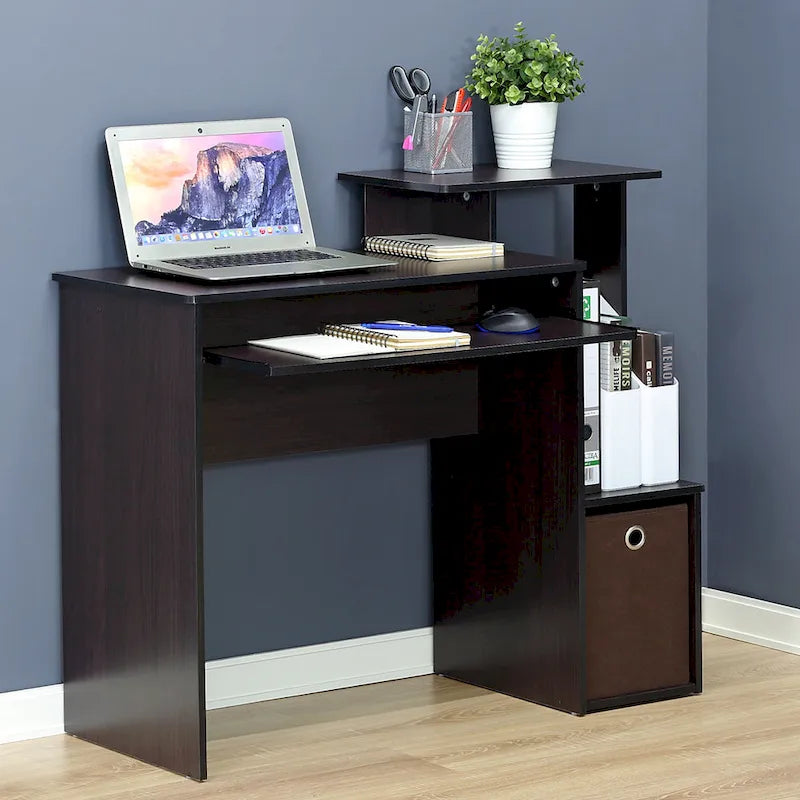 Scrivania da ufficio con contenitore – Nero / Noce scuro / Grigio / Bianco / Rovere / Pino ambrato