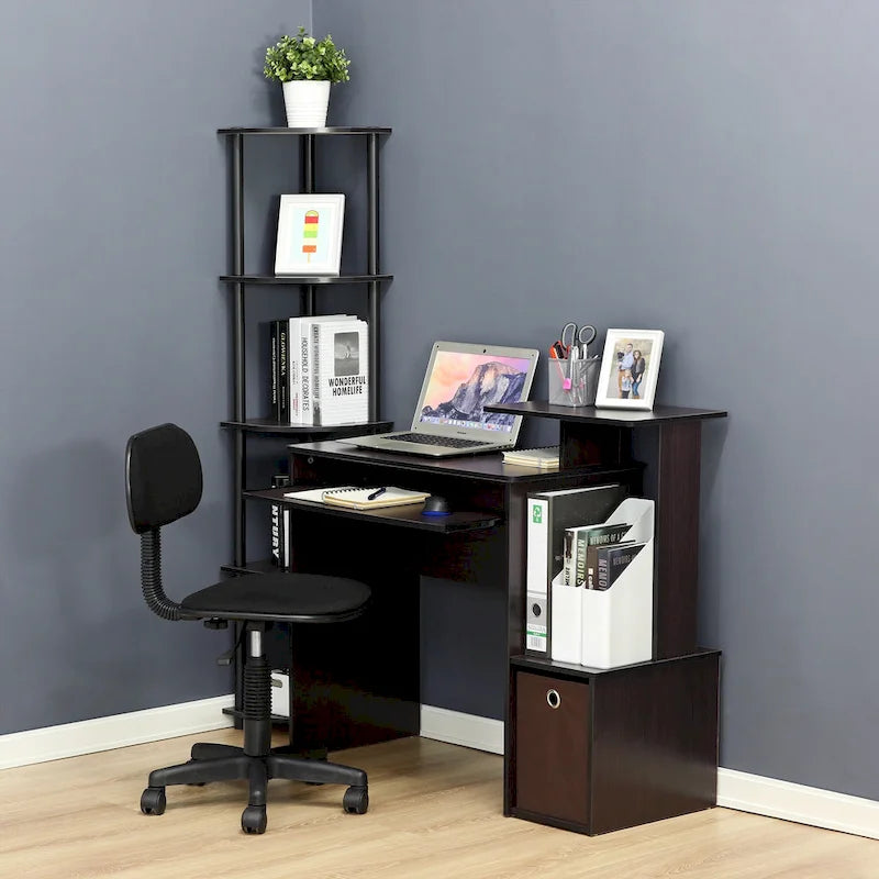 Scrivania da ufficio con contenitore – Nero / Noce scuro / Grigio / Bianco / Rovere / Pino ambrato