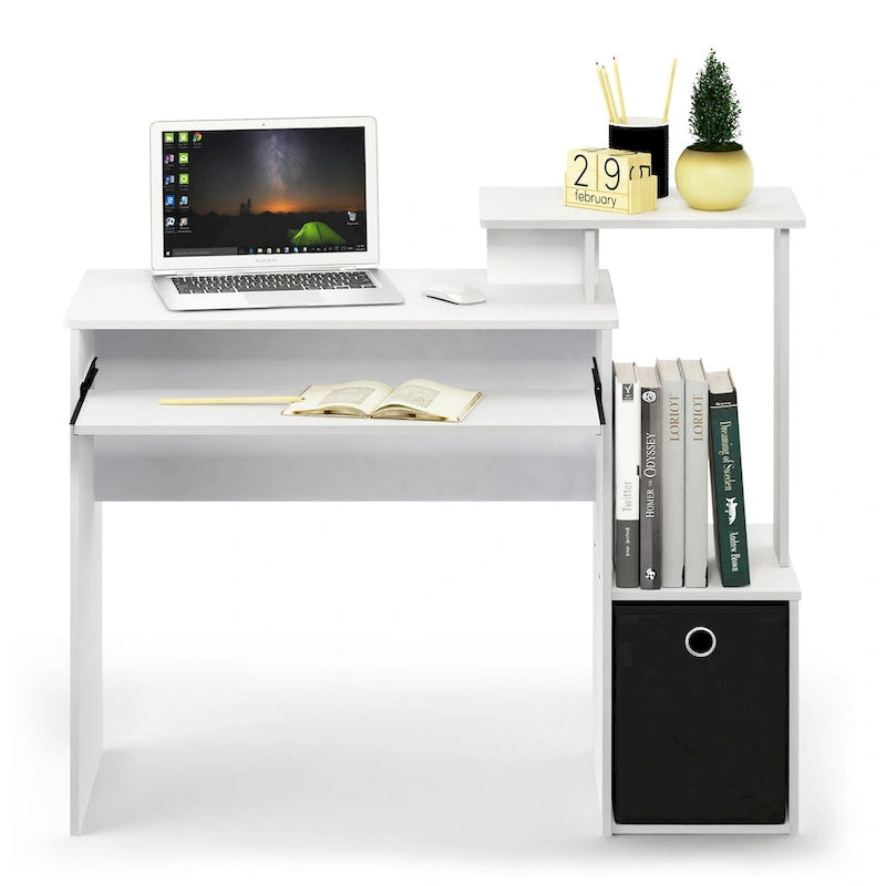 Scrivania da ufficio con contenitore – Nero / Noce scuro / Grigio / Bianco / Rovere / Pino ambrato