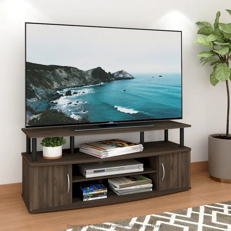 Mobile TV con ripiani aperti per TV fino a 55" – Colori multipli, assemblaggio da 2 persone