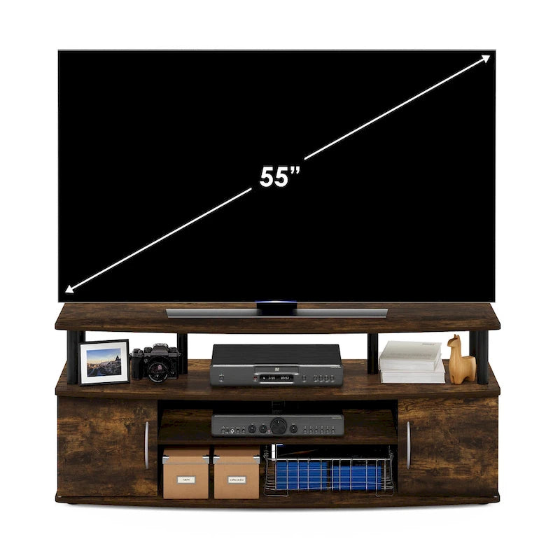 Mobile TV con ripiani aperti per TV fino a 55" – Colori multipli, assemblaggio da 2 persone