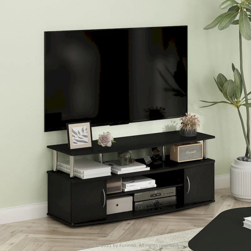 Mobile TV con ripiani aperti per TV fino a 55" – Colori multipli, assemblaggio da 2 persone