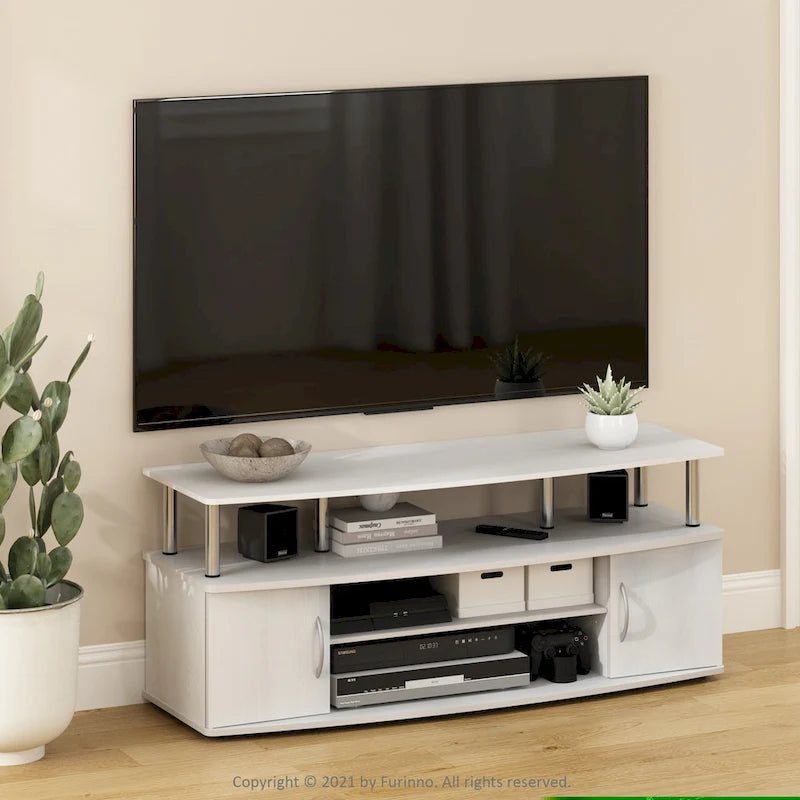 Mobile TV con ripiani aperti per TV fino a 55" – Colori multipli, assemblaggio da 2 persone