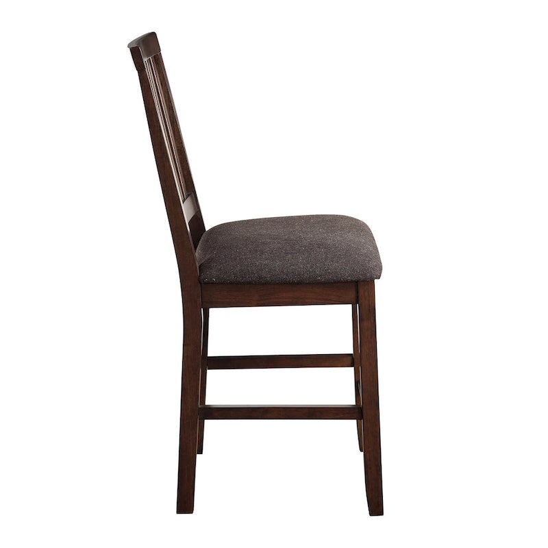 Set da pranzo in stile country, altezza bancone, colore espresso, 6 posti a sedere