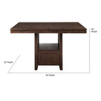 Set da pranzo in stile country, altezza bancone, colore espresso, 6 posti a sedere