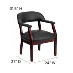 Sedia da Capitano rivestita in nero / blu / marrone – Stile tradizionale, 1 posto