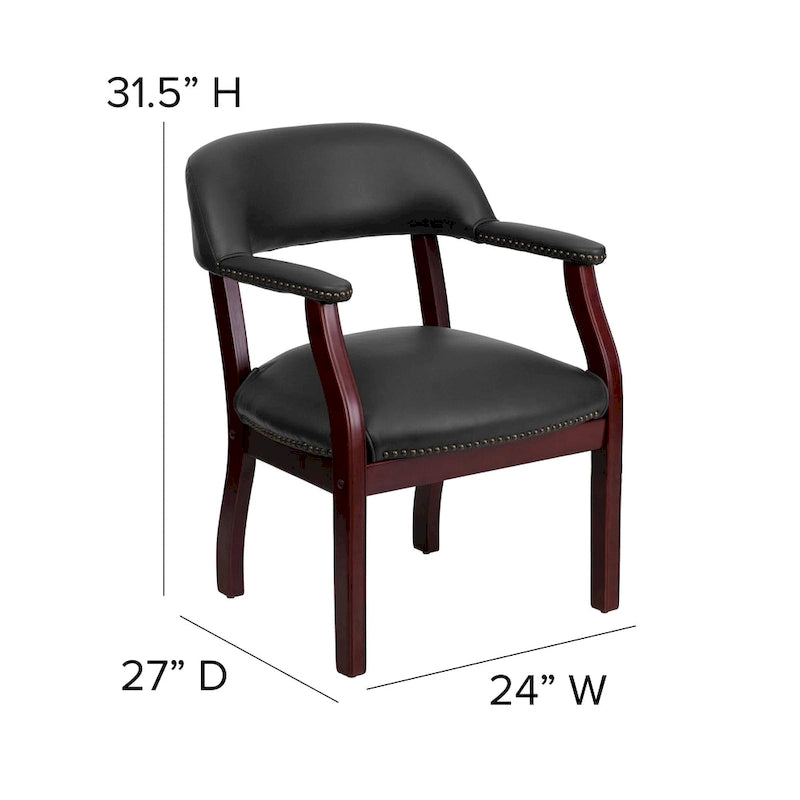 Sedia da Capitano rivestita in nero / blu / marrone – Stile tradizionale, 1 posto