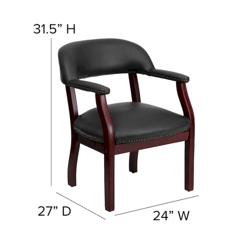 Sedia da Capitano rivestita in nero / blu / marrone – Stile tradizionale, 1 posto