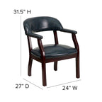 Sedia da Capitano rivestita in nero / blu / marrone – Stile tradizionale, 1 posto